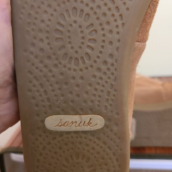 Sanuk Sangria Suede & Canvas Lace-up Moccasin Boots - Size 10 - Picture 9 of 9